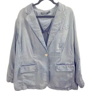 Ralph Lauren light wash denim blazer, size 18 W.